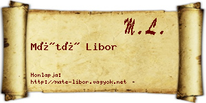 Máté Libor névjegykártya